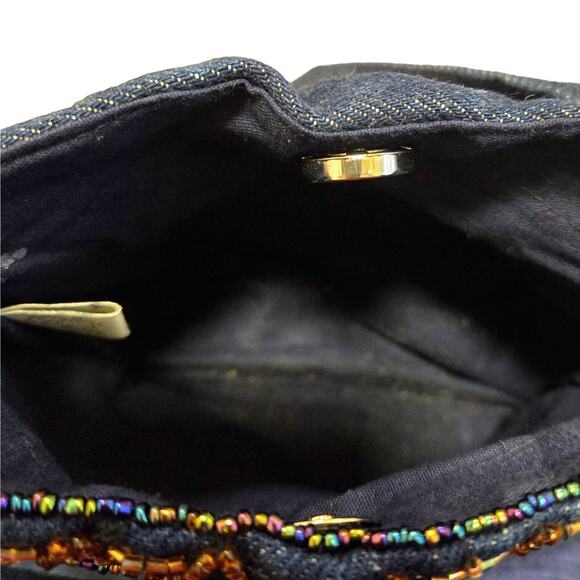 Beaded Denim Small Women's Cross-Body Boho-Style Bag - Picture 8 of 8